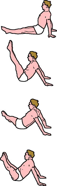 Joseph Pilates doing the Pilates The Hip Twist with Stretched Arms